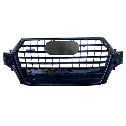 Front Bumper Grille Fit for 2017 2018 2019 Q7 RSQ7 Honeycomb Mesh Style Bumper Grille Gloss Black Mesh