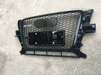 Front Bumper Grille Fit for AD Q5 RSQ5 2009-2012 Mesh Honeycomb Grille Gloss Black