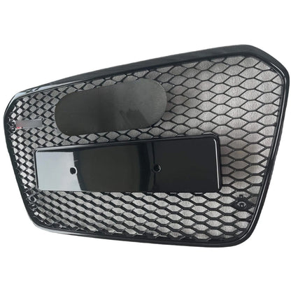 Bumper Grille Fit for A D A6 2005-2011 Honeycomb Grille with Full Gloss Black Body