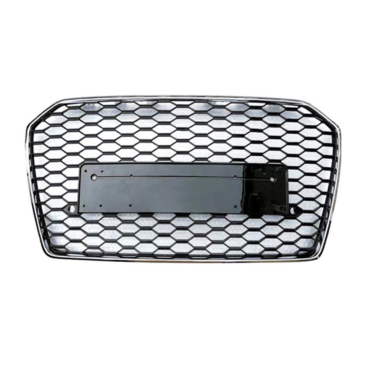 Bumper Grille Fit for A D A6 2016-2018 Honeycomb Grille with Gloss Black Body No Emblem