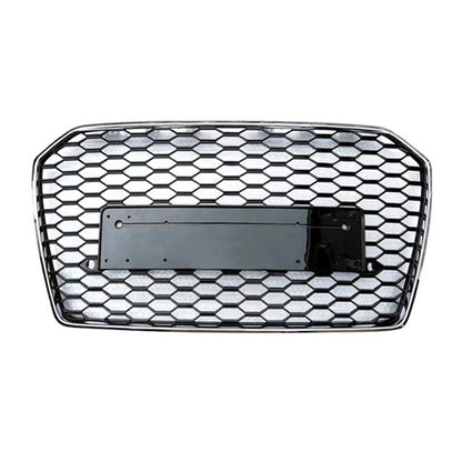 Bumper Grille Fit for A D A6 2016-2018 Honeycomb Grille with Gloss Black Body No Emblem