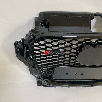 RS3 Style umper Grille Fit for 2013-2016 A3 S3 RS3 Front Bumper Mesh Honeycomb Grille