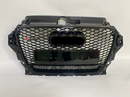 RS3 Style umper Grille Fit for 2013-2016 A3 S3 RS3 Front Bumper Mesh Honeycomb Grille