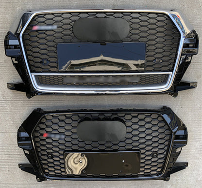 Chrome Bumper Grille Fit for AD Q3 2016-2018 Mesh Honeycomb Grille with Lower Window