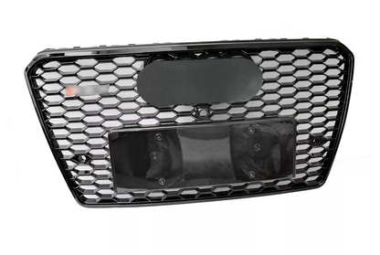 Front Bumper Grille Fit for A D A7 S7 C7 2012-2015 Mesh Honeycomb Grille Gloss Black