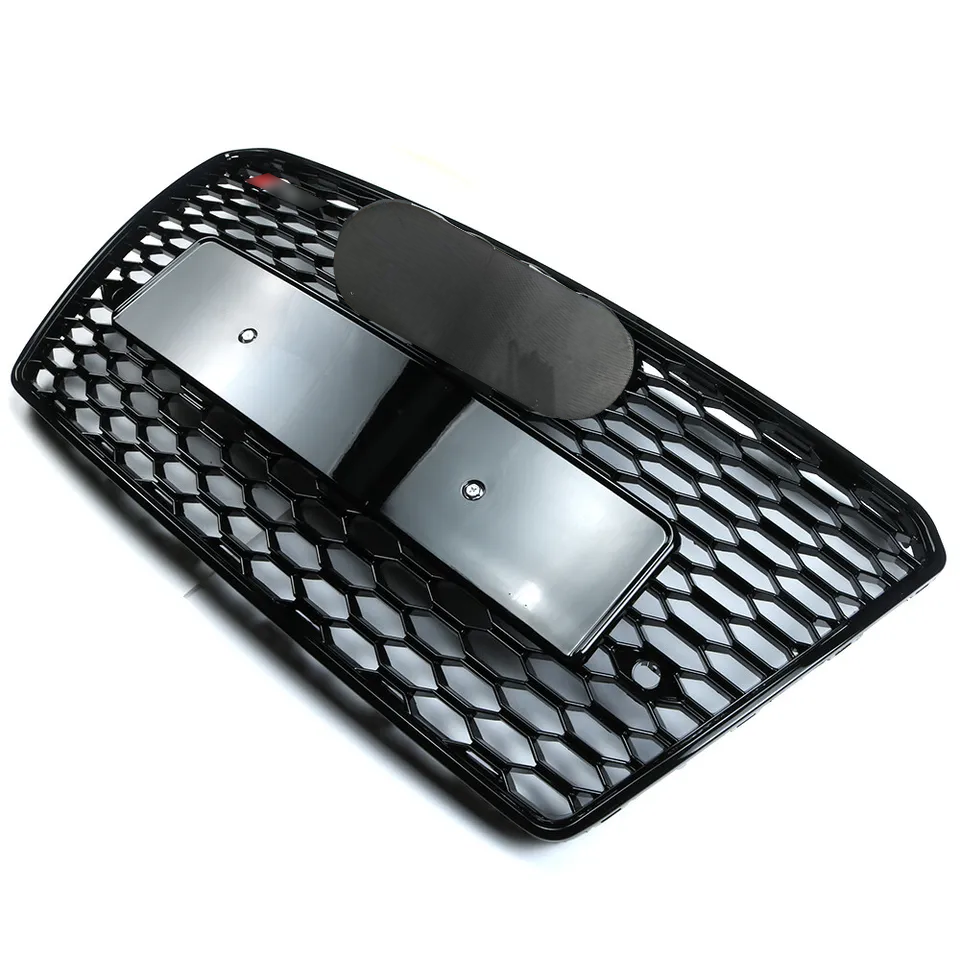 Front Bumper Grille Fit for A D A7 S7 C7 2012-2015 Mesh Honeycomb Grille Gloss Black