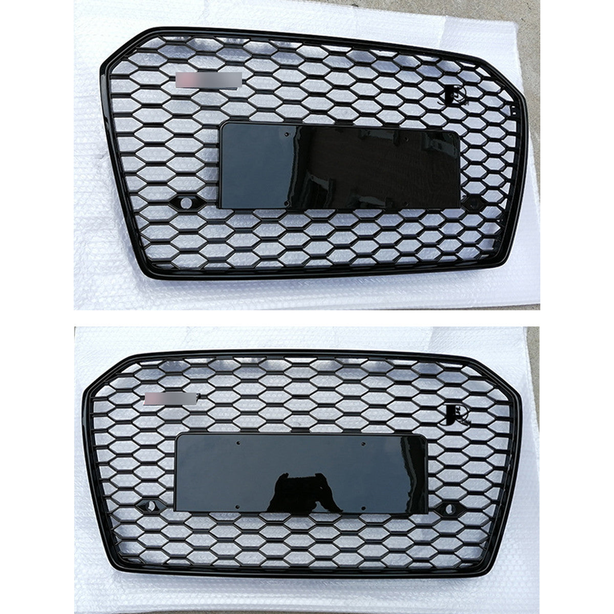Bumper Grille Fit for A D A6 2016-2018 Honeycomb Grille with Gloss Black Body No Emblem