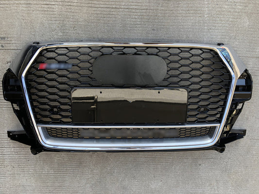 Chrome Bumper Grille Fit for AD Q3 2016-2018 Mesh Honeycomb Grille with Lower Window