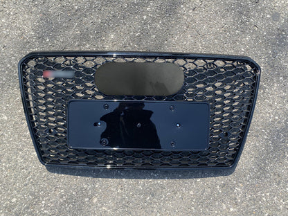 Front Bumper Grille Fit for A D A7 S7 C7 2012-2015 Mesh Honeycomb Grille Gloss Black