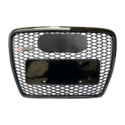 Bumper Grille Fit for A D A6 2005-2011 Honeycomb Grille with Full Gloss Black Body