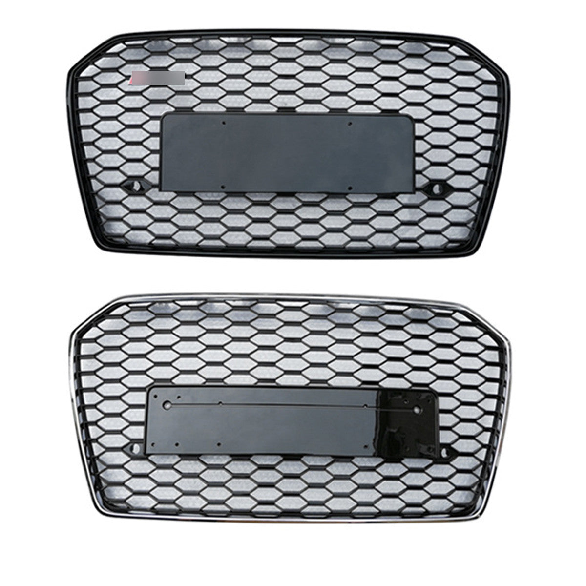 Bumper Grille Fit for A D A6 2016-2018 Honeycomb Grille with Gloss Black Body No Emblem