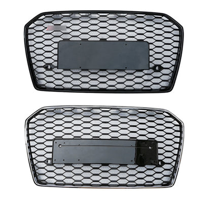 Bumper Grille Fit for A D A6 2016-2018 Honeycomb Grille with Gloss Black Body No Emblem
