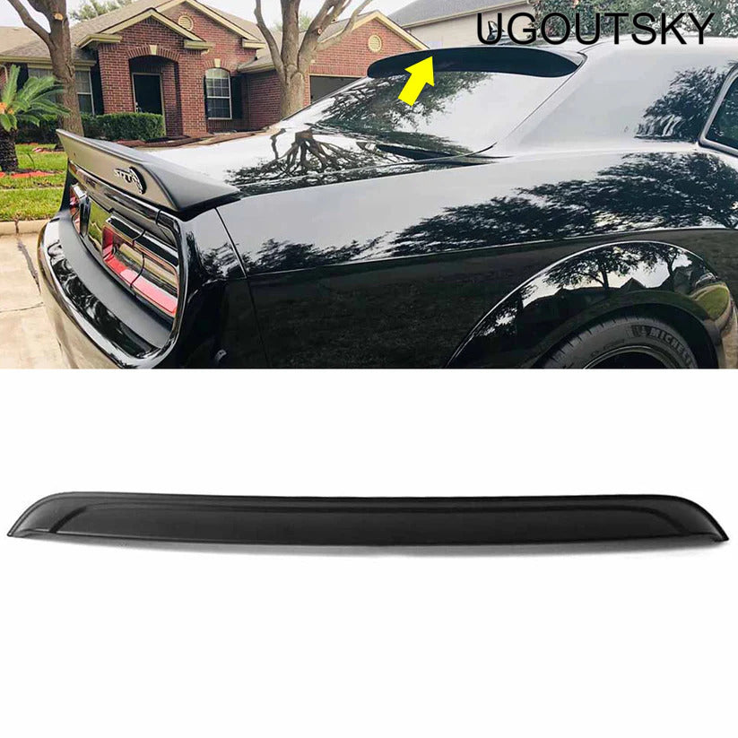 UGOUTSKY Air flow spoilersFor 2008-2023 Dodge Challenger Rear Window Roof Spoiler Wing Unpainted Black PP