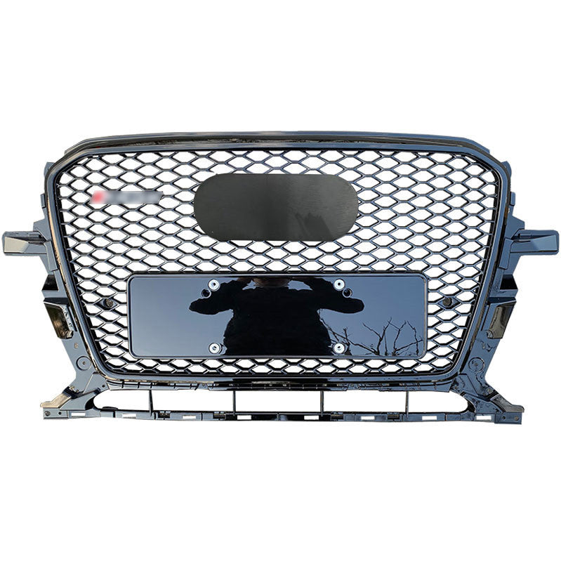 Front Bumper Grille Fit for 2013-2017 A D Q5 SQ5 Mesh Honeycomb Grille Gloss Black