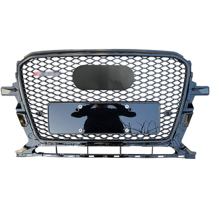 Front Bumper Grille Fit for 2013-2017 A D Q5 SQ5 Mesh Honeycomb Grille Gloss Black