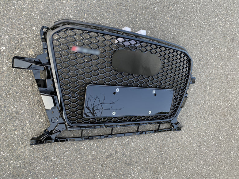 Front Bumper Grille Fit for 2013-2017 A D Q5 SQ5 Mesh Honeycomb Grille Gloss Black