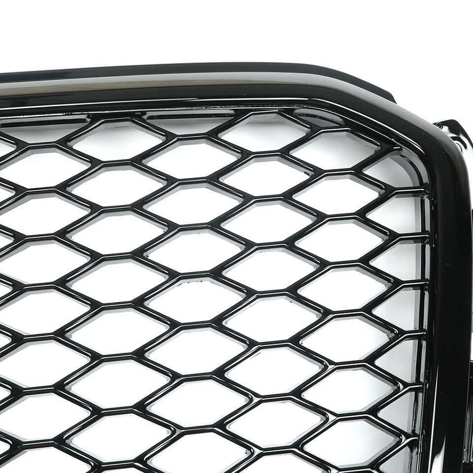 Front Bumper Grille Fit for 2013-2017 A D Q5 SQ5 Mesh Honeycomb Grille Gloss Black