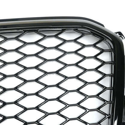 Front Bumper Grille Fit for 2013-2017 A D Q5 SQ5 Mesh Honeycomb Grille Gloss Black