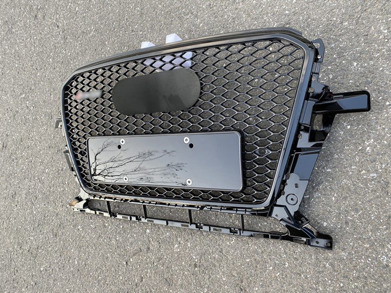 Front Bumper Grille Fit for 2013-2017 A D Q5 SQ5 Mesh Honeycomb Grille Gloss Black