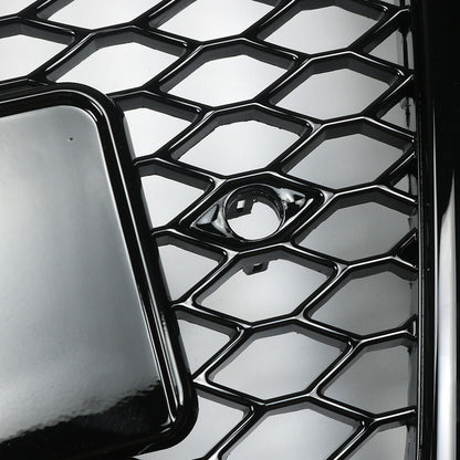 Front Bumper Grille Fit for 2013-2017 A D Q5 SQ5 Mesh Honeycomb Grille Gloss Black