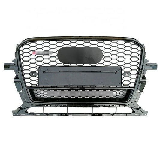 Front Bumper Grille Fit for 2013-2017 A D Q5 SQ5 Mesh Honeycomb Grille w/ Lower Window