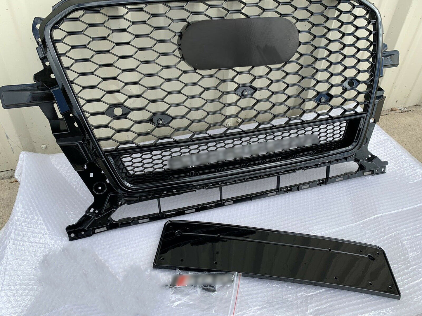 Front Bumper Grille Fit for 2013-2017 A D Q5 SQ5 Mesh Honeycomb Grille w/ Lower Window
