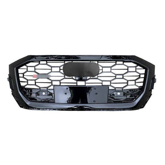 Front Bumper Grille Fit for AD Q8 SQ8 2020-2023 Mesh Honeycomb Bumper Grille Gloss Black