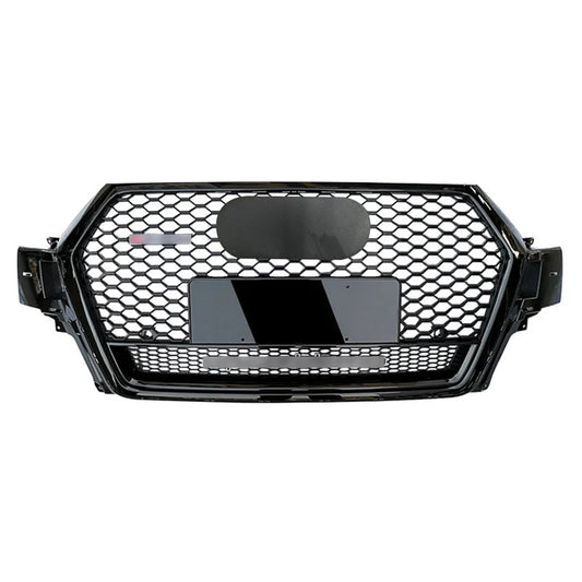 Front Bumper Grille Fit for 2017 2018 2019 Q7 RSQ7 Honeycomb Mesh Style Bumper Grille W/ Lower Window