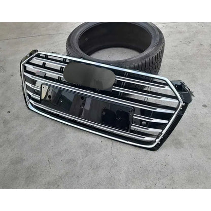 Chrome Bumper Grille Fit for A D A5 2017-2019 Grill Grille with Gloss Black Body