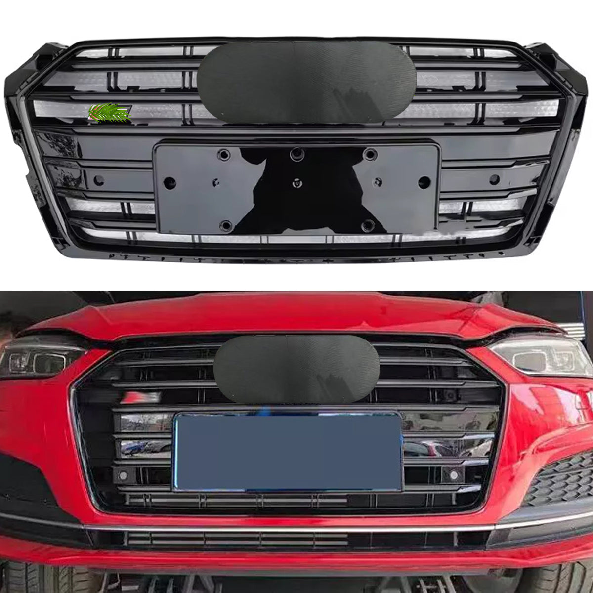 Bumper Grille Fit for A D A5 2017-2019 Grill Grille with Gloss Black Body