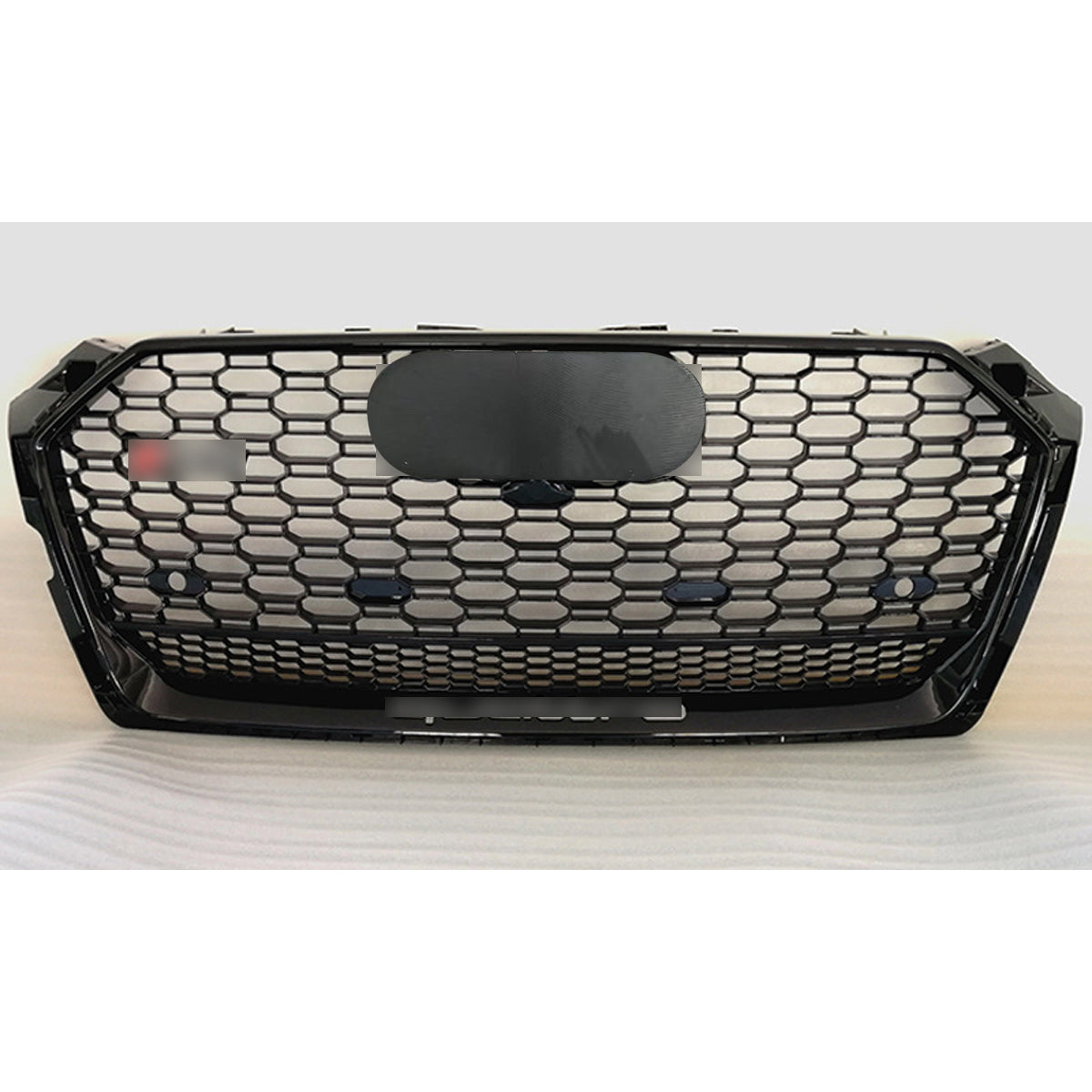 Bumper Grille Fit for A D A5 2017-2019 Honeycomb Grille Full Gloss Black Body with Emblem