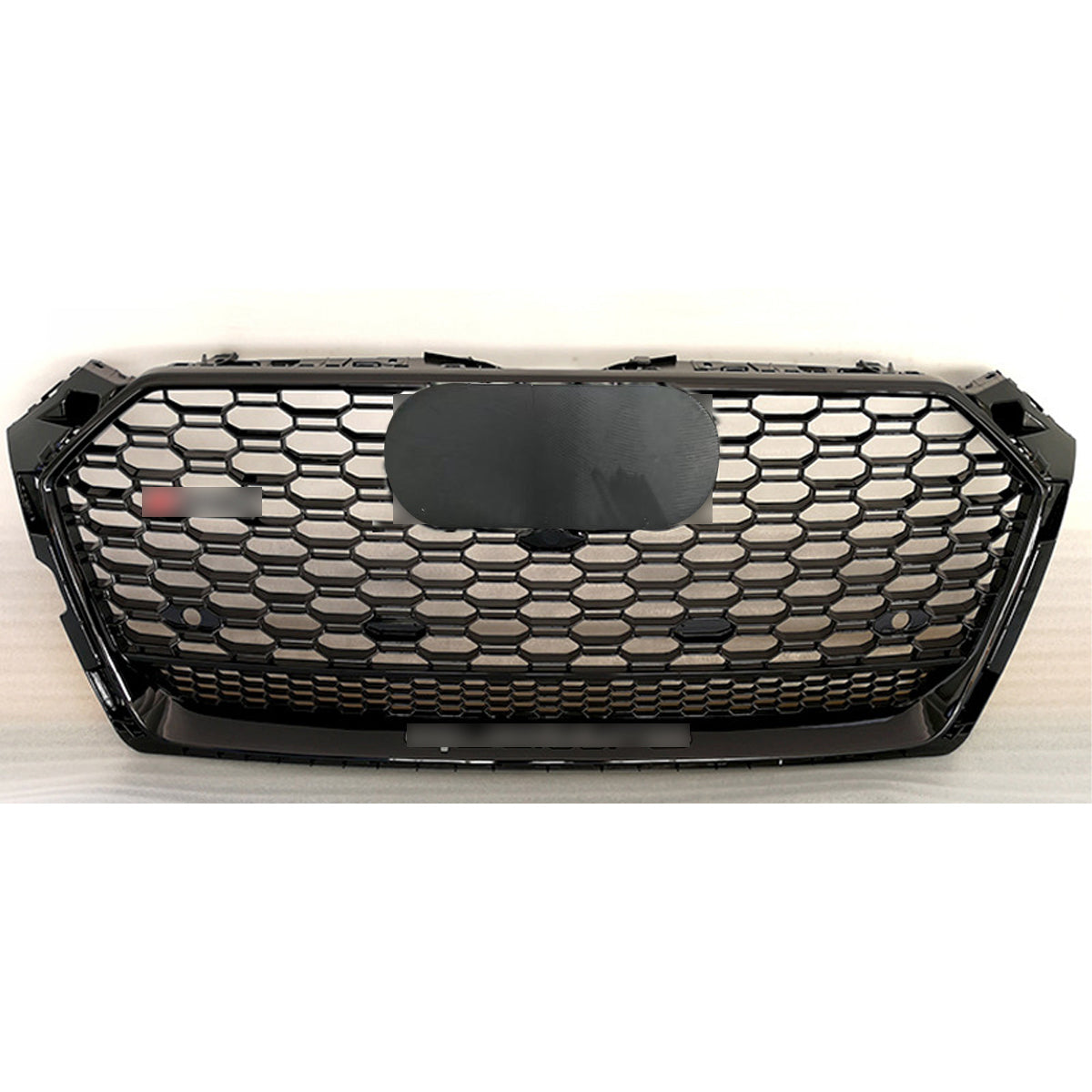 Bumper Grille Fit for A D A5 2017-2019 Honeycomb Grille Full Gloss Black Body with Emblem
