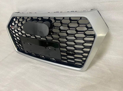 Chrome Bumper Grille Fit for AD Q5 RSQ5 2018 2019 2020 Mesh Honeycomb Bumper Grille