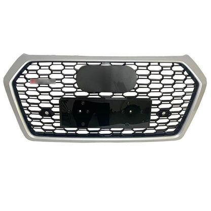 Chrome Bumper Grille Fit for AD Q5 RSQ5 2018 2019 2020 Mesh Honeycomb Bumper Grille