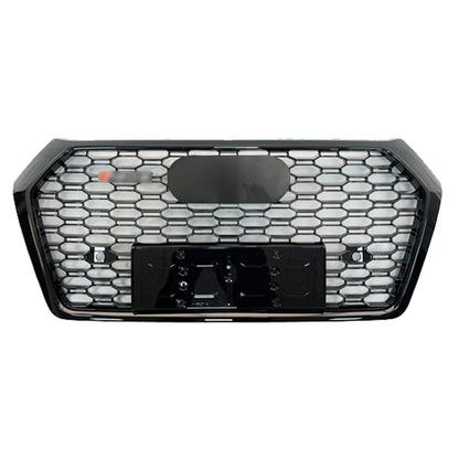 Front Bumper Grille Fit for AD Q5 RSQ5 2018 2019 2020 Mesh Honeycomb Bumper Grille Gloss Black