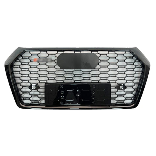 Front Bumper Grille Fit for AD Q5 RSQ5 2018 2019 2020 Mesh Honeycomb Bumper Grille Gloss Black