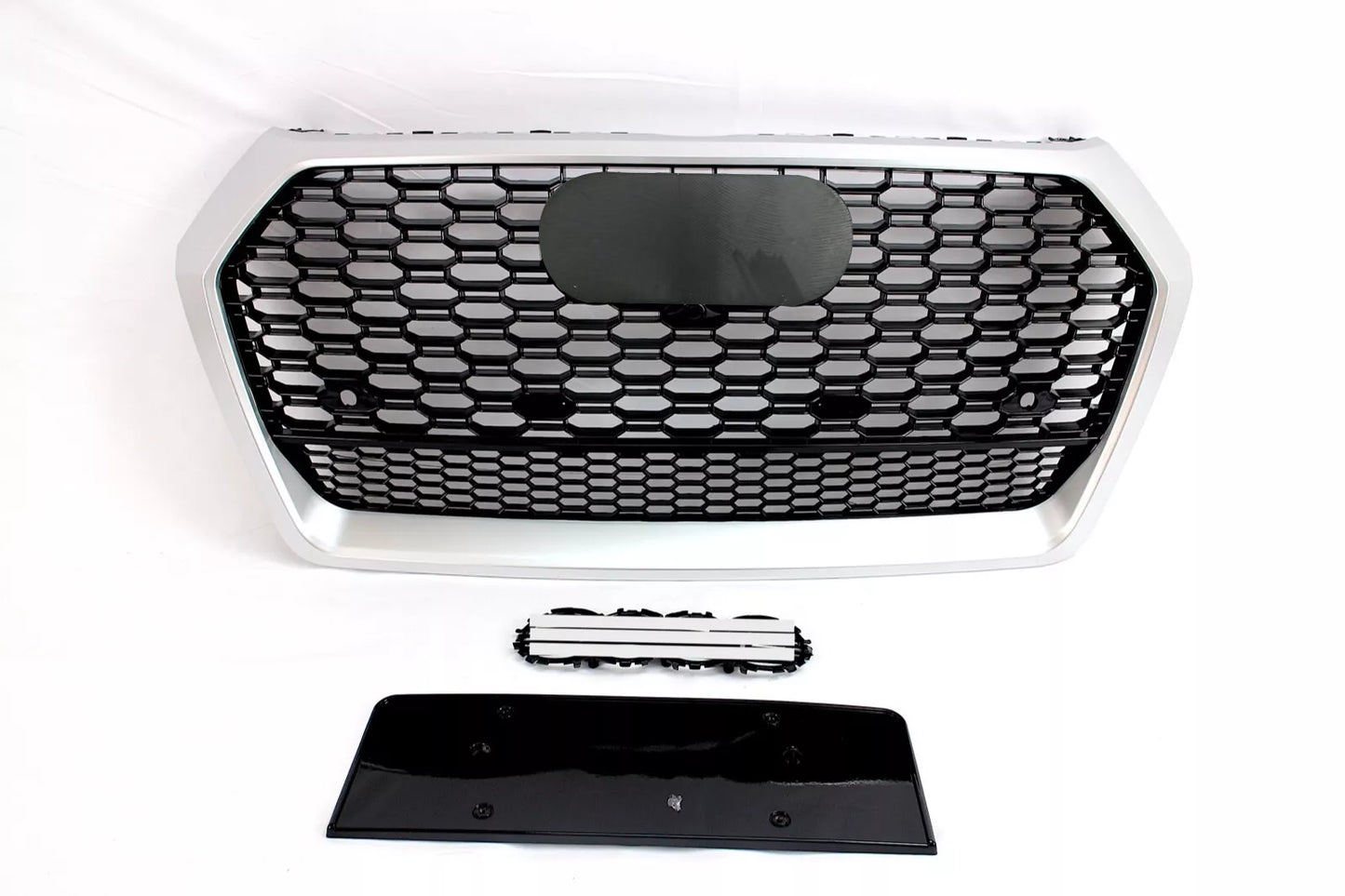 Chrome Bumper Grille Fit for AD Q5 RSQ5 2018 2019 2020 Mesh Honeycomb Bumper Grille Lower Window