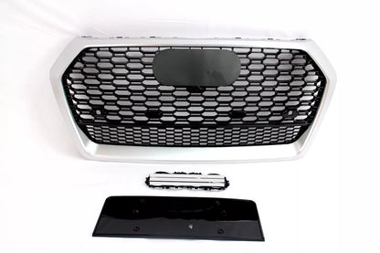 Chrome Bumper Grille Fit for AD Q5 RSQ5 2018 2019 2020 Mesh Honeycomb Bumper Grille Lower Window