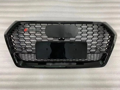 Front Bumper Grille Fit for AD Q5 RSQ5 2018 2019 2020 Mesh Honeycomb Bumper Grille Lower Window Gloss Black