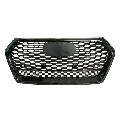 Front Bumper Grille Fit for AD Q5 RSQ5 2018 2019 2020 Mesh Honeycomb Bumper Grille Lower Window Gloss Black