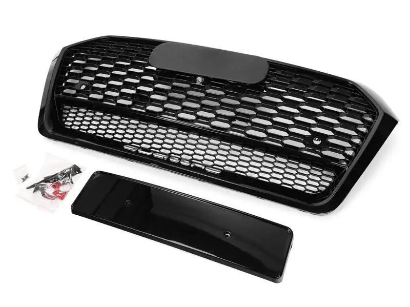 Front Bumper Grille Fit for AD Q5 RSQ5 2018 2019 2020 Mesh Honeycomb Bumper Grille Lower Window Gloss Black