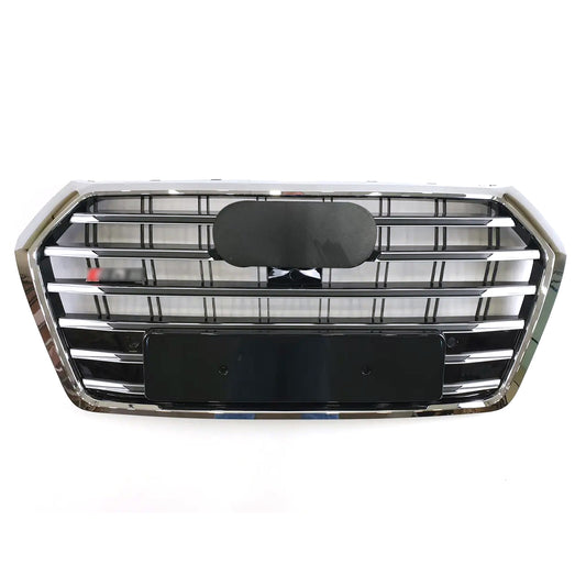 Chrome Bumper Grille Fit for AD Q5 RSQ5 2018 2019 2020 Gloss Black Grill Style Bumper Grille