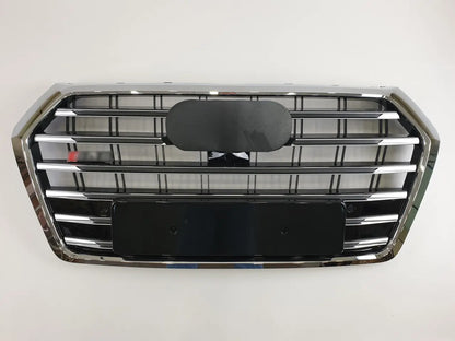 Chrome Bumper Grille Fit for AD Q5 RSQ5 2018 2019 2020 Gloss Black Grill Style Bumper Grille
