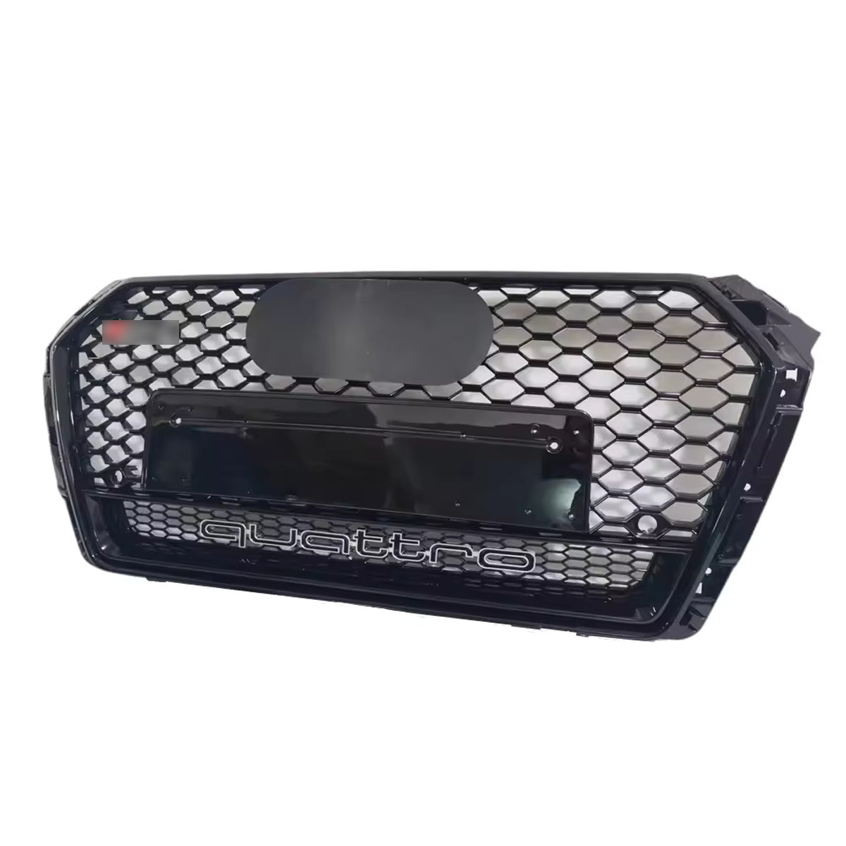 Bumper Grille Fit for A D A4 2017-2019 Honeycomb Grille Full Gloss Black Body with emblem