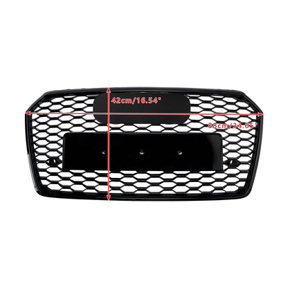 Front Bumper Grille fit for AD 2016 2017 2018 A7 S7 RS7 Style Front bumper Honeycomb Grille Gloss Black