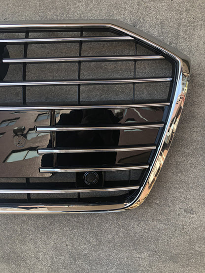 Chrome Bumper Grille Fit for AD A8 S8 2019-2021 Grill Grille RS8 Gloss Black