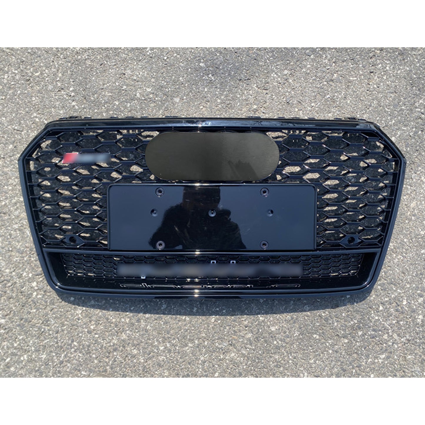 Gloss Black Bumper Grille fit for AD 2016 2017 2018 A7 S7 RS7 Style Front bumper Honeycomb Grille Lower Window