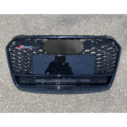 Gloss Black Bumper Grille fit for AD 2016 2017 2018 A7 S7 RS7 Style Front bumper Honeycomb Grille Lower Window