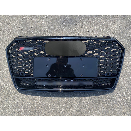 Gloss Black Bumper Grille fit for AD 2016 2017 2018 A7 S7 RS7 Style Front bumper Honeycomb Grille Lower Window