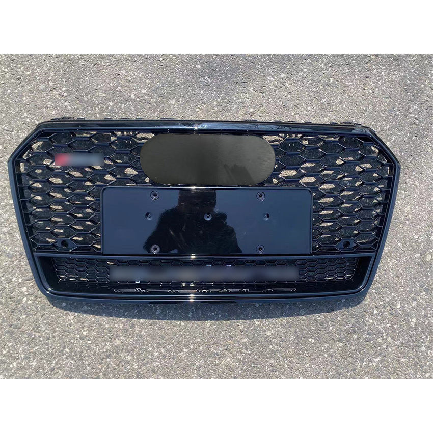 Gloss Black Bumper Grille fit for AD 2016 2017 2018 A7 S7 RS7 Style Front bumper Honeycomb Grille Lower Window